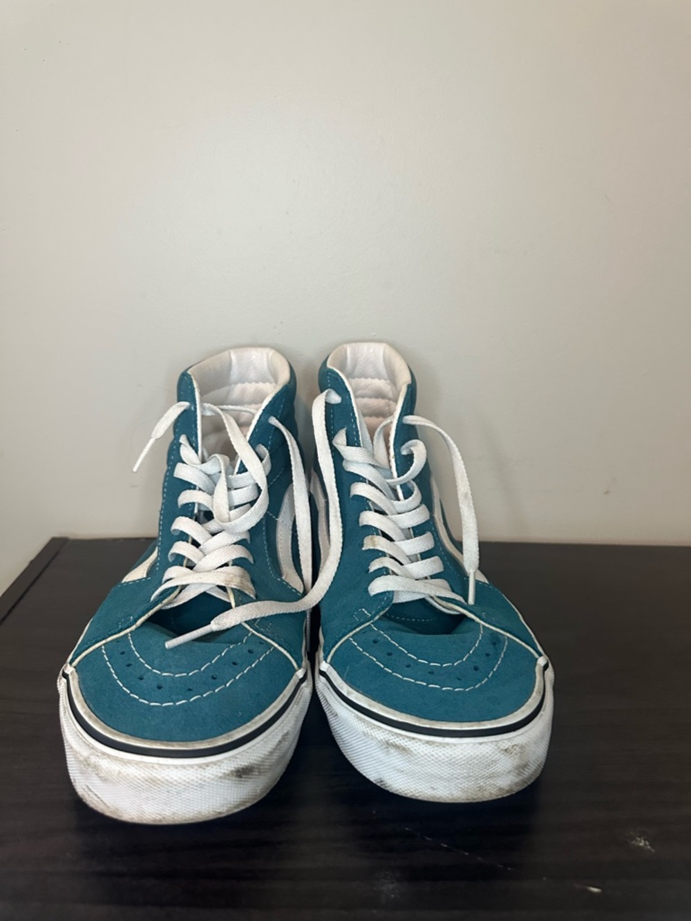 Vans Teal High-Top Sneakers with White Accents